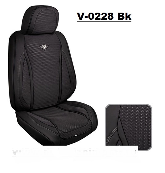 Набор чехлов на сидения автомобиля V-0228 Bk полный комплект экокожа черные